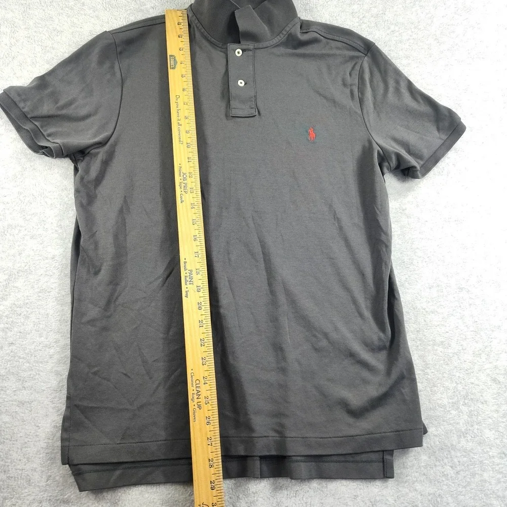 Polo by Ralph Lauren Gray Cotton Polo Shirt Size Large Custom Fit BB7.15E-3582